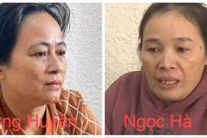 Huyền và Hà tại cơ quan Công an. (Ảnh: TT)