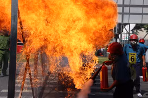 286 vận động viên tham gia hội thi nghiệp vụ chữa cháy và cứu nạn cứu hộ.