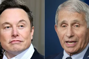 Chủ sở hữu Twitter Elon Musk (trái) và Tiến sĩ Anthony Fauci.