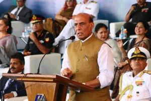 Bộ trưởng Quốc phòng Ấn Độ Rajnath Singh phát biểu tại Kolkata.