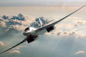 Máy bay ném bom chiến lược Tu-160 của không quân Nga trong nhiệm vụ huấn luyện.