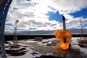 Nga thử tên lửa Sarmat. (Ảnh: Bộ Quốc phòng Nga).