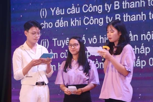 Cuộc thi thu hút sự tham gia của hàng nghìn sinh viên khoa Luật của các trường trên địa bàn Hà Nội. 