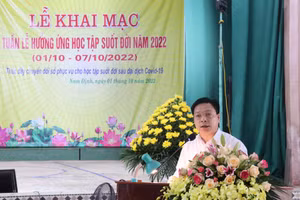 Ông Đỗ Hải Điền - Chủ tịch UBND huyện Hải Hậu phát biểu tại Lễ khai mạc.