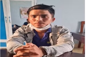 Đối tượng Lê Minh Long tại cơ quan công an.