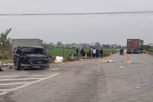 Hiện trường vụ tai nạn giao thông.