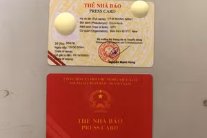 Thẻ Nhà báo giả được Đàm Mạnh Ninh đặt làm với giá 2,5 triệu đồng.