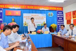 Thứ trưởng Bộ GD&ĐT Nguyễn Hữu Độ phát biểu tại buổi làm việc