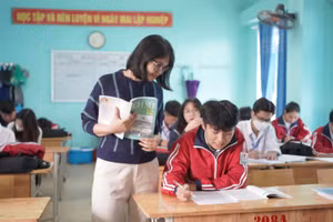 Giờ ôn thi của học sinh Trường THPT Công nghiệp (Hòa Bình). Ảnh: NTCC