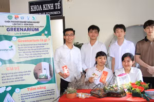 Sinh viên Trường ĐH Nông Lâm TPHCM trong một cuộc thi khởi nghiệp.