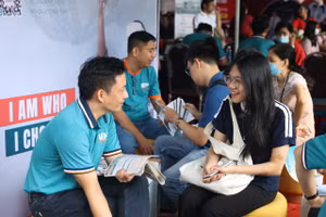 Hoạt động tư vấn tuyển sinh của Trường Đại học Kinh tế TPHCM. Ảnh: UEH