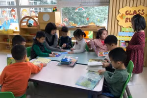 Học mà chơi của trẻ cơ sở GDMN tư thục ở Hà Nội.