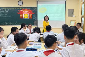 Hoạt động dạy học tại Trường THCS Bế Văn Đàn (Đống Đa, Hà Nội). Ảnh: NTCC 