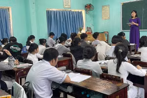 Giờ học tại Trường THPT Phú Bài, Thừa Thiên - Huế.