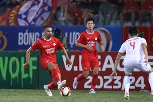 Ngoại binh của Viettel trước khi đổi tên trong trận gặp Hà Tĩnh ngày 4/11 (vòng 3 V-League 2023 - 2024). Ảnh: VPF.