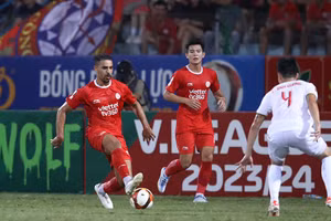 Ngoại binh của Viettel trước khi đổi tên trong trận gặp Hà Tĩnh ngày 4/11 (vòng 3 V-League 2023 - 2024). Ảnh: VPF.