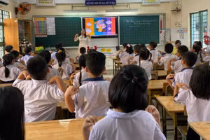 Giờ lên lớp của cô giáo Mai Thị Lý Trường Tiểu học Tân Tạo.