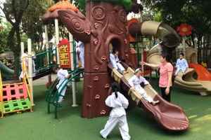 Giờ chơi của trẻ Trường Mầm non Họa My, tỉnh Nghệ An. 