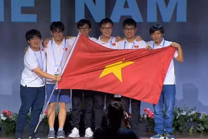 Đội tuyển Việt Nam tham dự kỳ thi Olympic Toán học năm 2022. Ảnh: INT