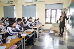 Giờ học của học sinh Trường THPT Lê Viết Thuật, TP Vinh, Nghệ An.