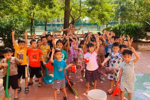 Thầy trò Trường Mầm non Tô Hiệu, TP Hưng Yên, tỉnh Hưng Yên.