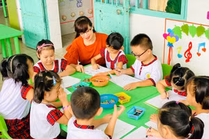 Trường Mầm non Phước Bình cho trẻ làm quen với tiếng Anh đã hơn 10 năm nay.