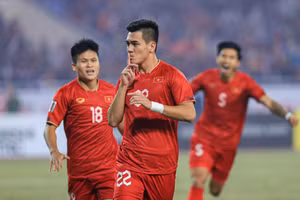 Tiến Linh ăn mừng bàn thắng vào lưới đội tuyển Indonesia trong trận bán kết lượt về AFF Cup 2022.