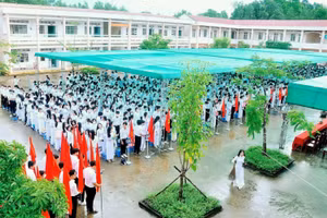 Lễ khai giảng năm học 2023 - 2024 của Trường THPT Cái Tắc (Hậu Giang). Ảnh: Website trường