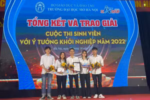 Trường ĐH Mở Hà Nội tổng kết và trao giải Cuộc thi Sinh viên với ý tưởng khởi nghiệp năm 2022. Ảnh: NTCC