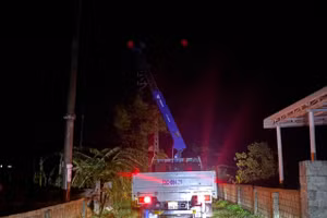 Công ty Điện lực Quảng Bình nỗ lực khắc phục sự cố đường dây do bão số 13 để sớm cấp điện cho nhân dân