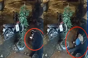 Khu vực hiện trường nơi sinh viên Đ.A gặp nạn.