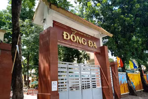 Trường THCS Đống Đa - nơi xảy ra sự việc.