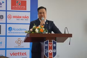PGS.TS Nguyễn Đức Trung, Hiệu trưởng Trường Đại học Ngân hàng TPHCM thông tin về HUB CAREER 2024. Ảnh: Mạnh Tùng