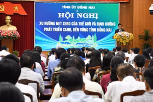 Toàn cảnh hội nghị chuyên đề Xu hướng Net Zero của thế giới và định hướng phát triển xanh, bền vững tỉnh Đồng Nai. (Ảnh: HP)