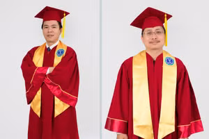 Hai tân Phó Hiệu trưởng Trường Đại học Luật TPHCM: GS.TS. Đỗ Văn Đại (trái) và PGS.TS Trần Việt Dũng. Ảnh: NTCC