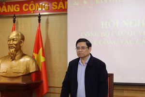 Trưởng Ban Tổ chức Trung ương Phạm Minh Chính phát biểu tại hội nghị. Ảnh: Tạp chí Xây dựng Đảng