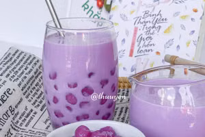 Cách làm sữa tươi trân châu khoai lang tím thơm béo dễ như ăn kẹo