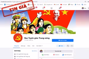 Xuất hiện fanpage giả mạo trang của Ban Tuyên giáo Trung ương