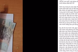 Số tiền mẹ cho vẫn được Huệ kẹp trong quyển vở cũ.