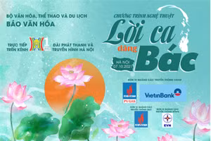 Poster Chương trình nghệ thuật "Lời ca dâng Bác" truyền hình trực tiếp tối 7/10/2021