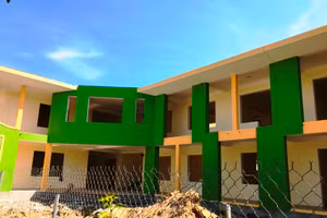 Dãy nhà 2 tầng Trường Mầm non Cẩm Thành được xây dựng trong năm học 2019 – 2020.
