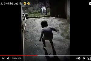 Clip: Cười nghiêng ngả em bé "sao y bản chính" dáng đi của bà 