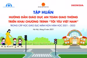 Tập huấn giáo dục ATGT cho cấp mầm non thông qua hình thức họp trực tuyến.