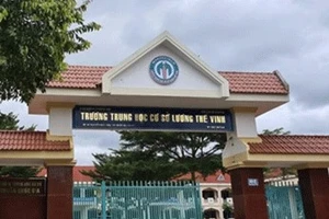 Cổng trường THCS Lương Thế Vinh, TP Buôn Ma Thuột, Đắk Lắk