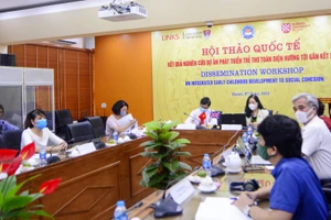 Quang cảnh Hội thảo tại đầu cầu trực tuyến tại Học viện Quản lý giáo dục