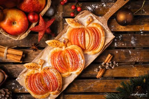 Cách làm bánh táo nướng xinh xắn, thơm ngon đón Giáng sinh ấm áp
