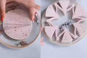 Clip cắt giò hình bông hoa cực đẹp mắt của cô gái thu hút hàng triệu like