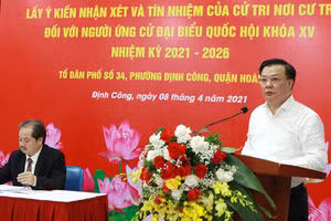 100% cử tri nơi cư trú tín nhiệm giới thiệu đồng chí Đinh Tiến Dũng ứng cử đại biểu Quốc hội