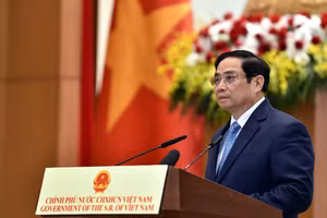 Thủ tướng Chính phủ Phạm Minh Chính phát biểu tại lễ kỷ niệm 76 năm Quốc khánh nước Cộng hòa xã hội chủ nghĩa Việt Nam - Ảnh: VGP/Nhật Bắc