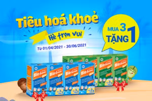 Mua 3 tặng 1: Quà tặng từ Bio-acimin giúp bé có Tiêu hóa khỏe – Đón hè trọn vui